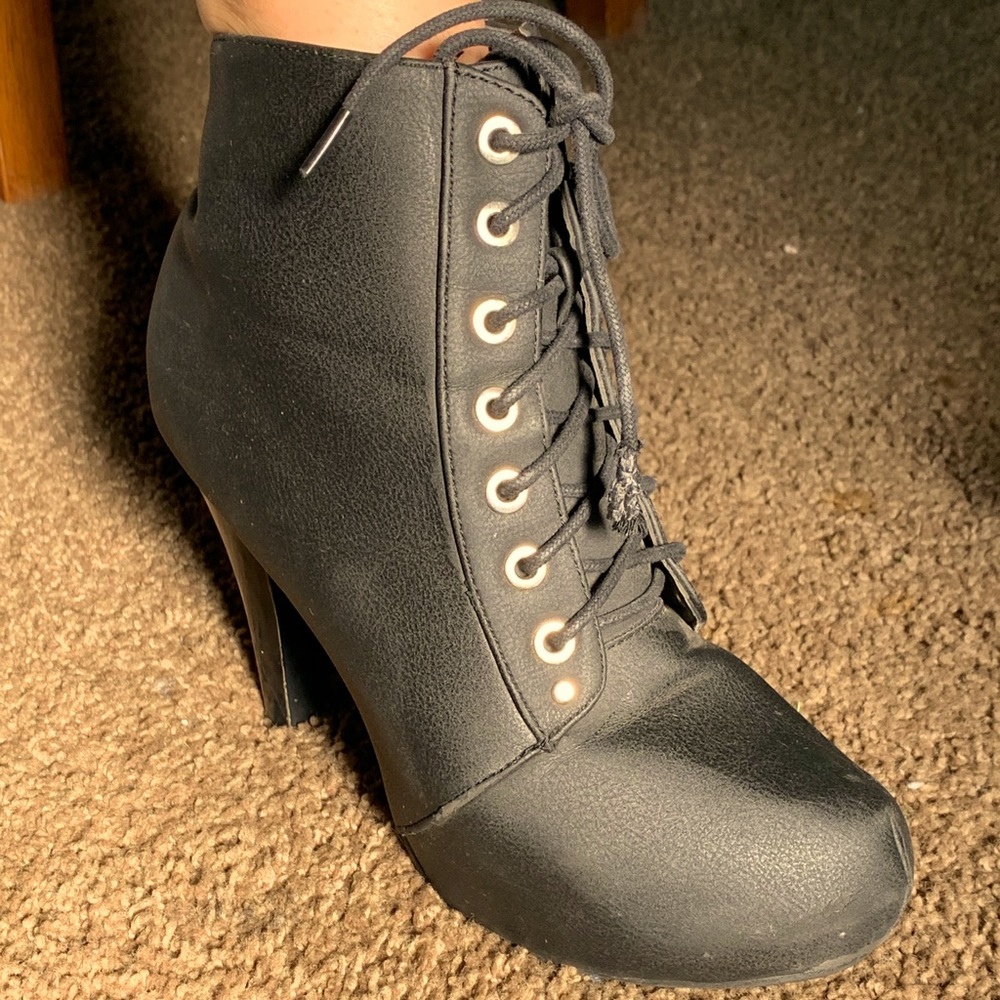Black high heel boots